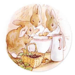 Classic Beatrix Potter Cute Bunny  Classic Round Sticker