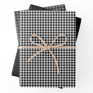 Classic Black and White Houndstooth Pattern   Sheets