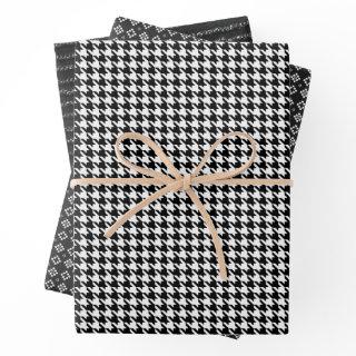 Classic Black and White Houndstooth Pattern   Sheets