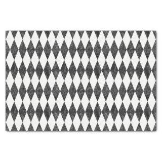 Classic Black White-Ice Harlequin Diamond Argyle Tissue Paper