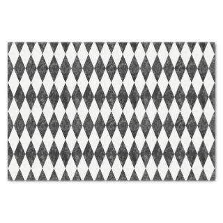 Classic Black White-Ice Harlequin Diamond Argyle Tissue Paper