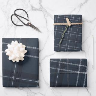 Classic bold holiday plaid navy blue  sheets