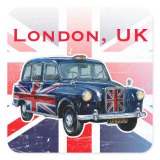 Classic British Taxicab Square Sticker