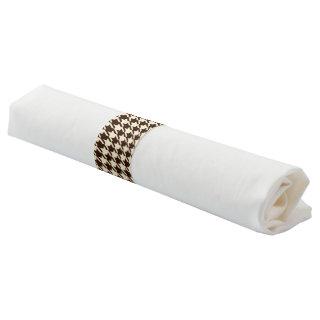 Classic Brown Ivory Pepita Houndstooth Pattern  Napkin Bands