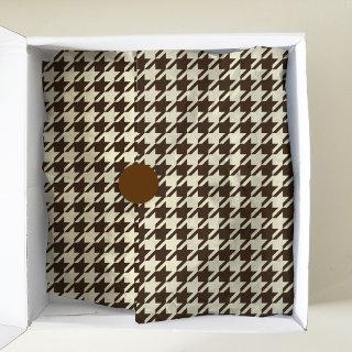 Classic Brown Ivory Pepita Houndstooth Pattern  Tissue Paper