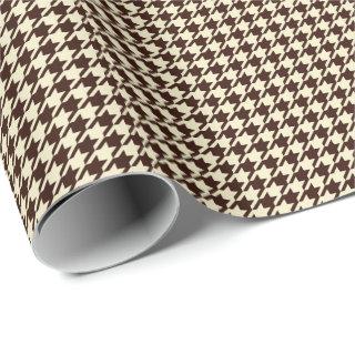 Classic Brown Ivory Pepita Houndstooth Pattern