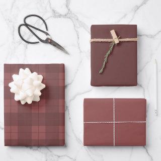 Classic Burgundy Plaid Pattern with Matching Shade  Sheets