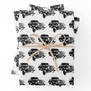 Classic car graphic motif pattern  sheets