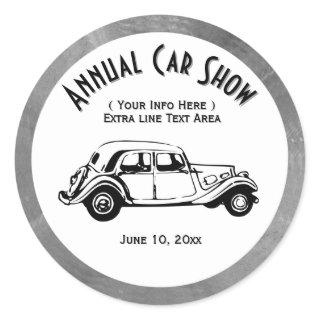 Classic Car Show Stickers Double Line Customize