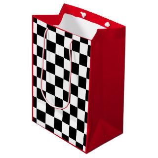 Classic Checkered I Bleed Racing Check Black White Medium Gift Bag