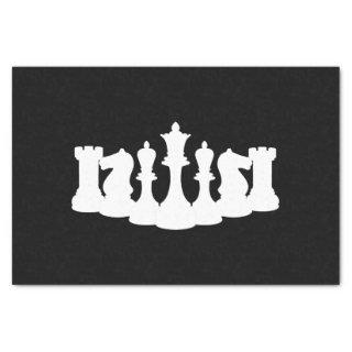 Classic Chess Pieces Black and White Tissue Paper