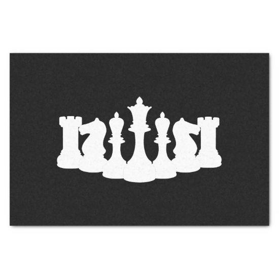 Classic Chess Pieces Black and White Tissue Paper