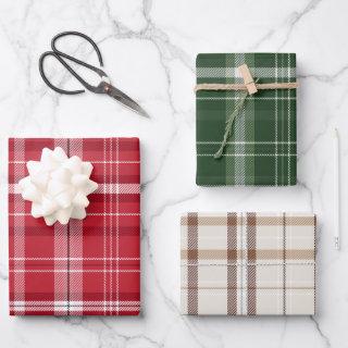 Classic Christmas Plaid collection Red Green Cream  Sheets