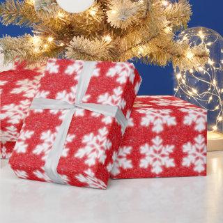 Classic Christmas red white snowflake pattern