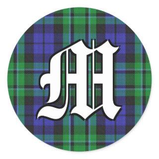 Classic Clan MacCallum Tartan Monogram Classic Round Sticker