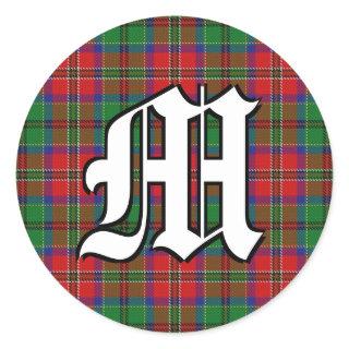 Classic Clan MacCulloch Tartan Monogram Classic Round Sticker