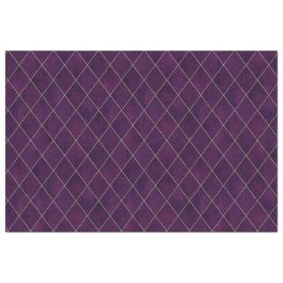 Classic Dark Purple Velvet Argyle Pattern Luxury Tissue Paper