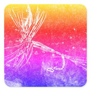 Classic dry fly pattern for trout and bass fishing square sticker