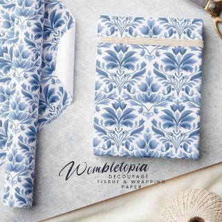 Classic Elegant Blue Damask Pattern