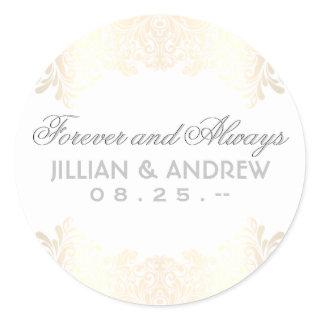 Classic Elegant Gold Monogram Favor Classic Classic Round Sticker