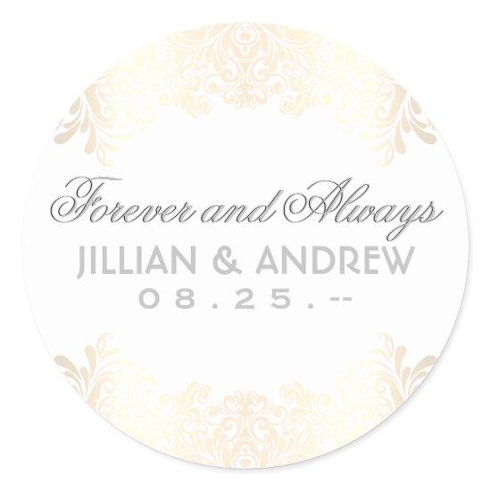 Classic Elegant Gold Monogram Favor Classic Classic Round Sticker