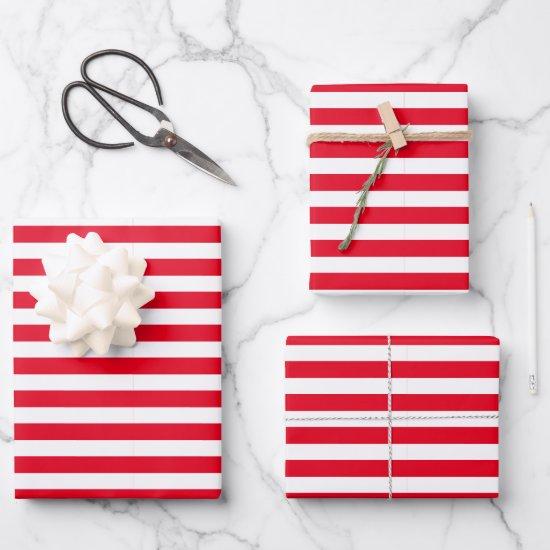 Classic Elegant Modern Red and White Striped  Sheets