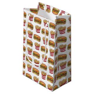 Classic Fast Food Pairing Burger and French Fries Small Gift Bag