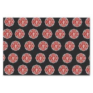 Classic Fire Fighter Symbol Pattern Black Tissue Paper