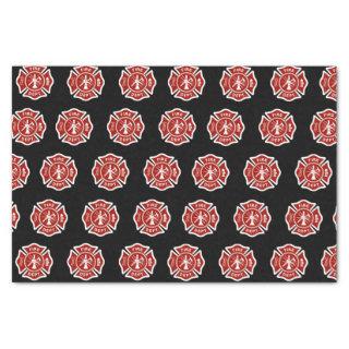 Classic Fire Fighter Symbol Pattern Black Tissue Paper