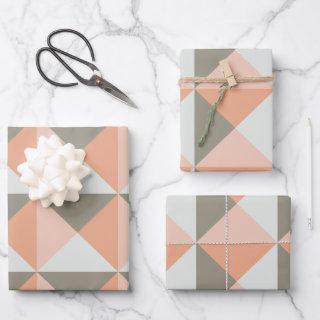 Classic Geometric Pattern Peach Taupe Shapes  Sheets