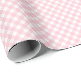 Classic Gingham Check Plaid Pattern Pastel Pink