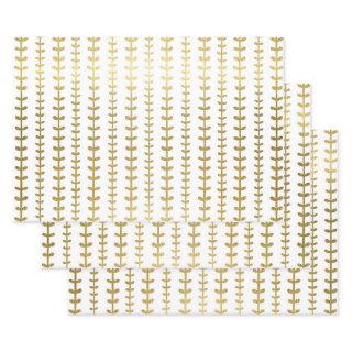 Classic Gold Botanical Leaf Pattern Wedding Wrappi  Sheets