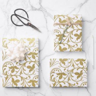 Classic Gold Damask Floral Pattern Wedding  Sheets