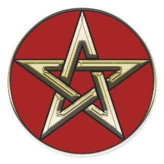 Classic Golden Pentagram Sticker