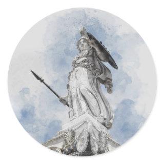 Classic greek statue Athena  Classic Round Sticker