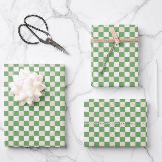 Classic Green, Beige, White Plaid   Sheets