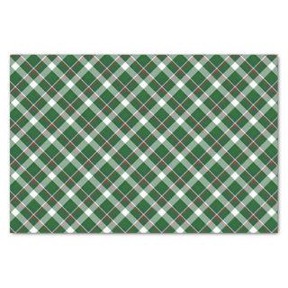 Classic Green Red Blue White Plaid Check Pattern Tissue Paper