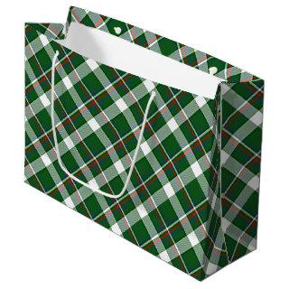Classic Green Red Blue White Plaid Pattern Large Gift Bag