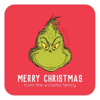 Classic Grinch | Christmas - Personalized Square Sticker