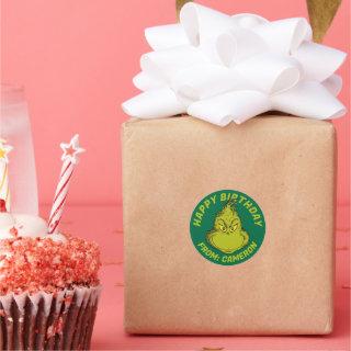 Classic Grinch | Happy Birthday Classic Round Sticker