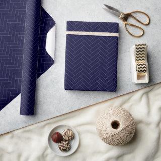 Classic Herringbone Dark Blue Pattern