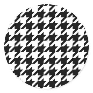 Classic houndstooth pattern Dogstooth check design Classic Round Sticker