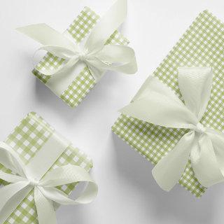 Classic Light Green Gingham Check Pattern   Sheets