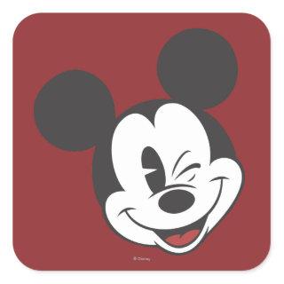 Classic Mickey | Head Tilt Wink Square Sticker