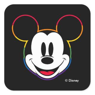 Classic Mickey Rainbow Head Square Sticker
