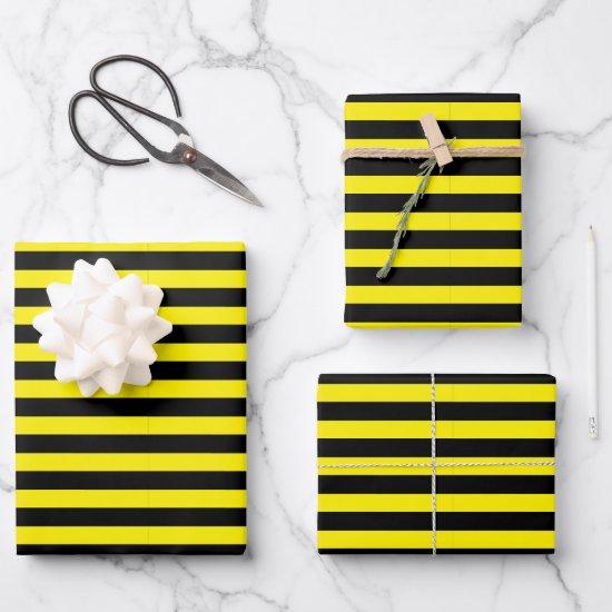 Classic Minimal Modern Black and Yellow Striped  Sheets