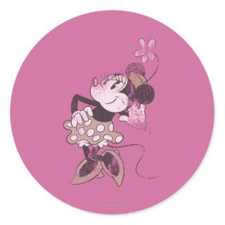 Classic Minnie | Distressed Classic Round Sticker