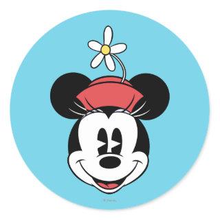 Classic Minnie | Flower Face Classic Round Sticker
