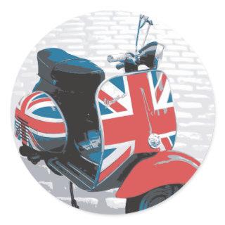 Classic Mod Scooter Classic Round Sticker