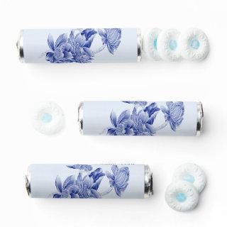 Classic Modern Floral Blue Chinoiserie Wedding Breath Savers® Mints